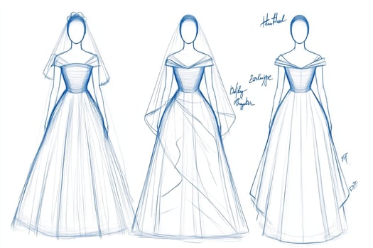 How to draw a wedding dress photo