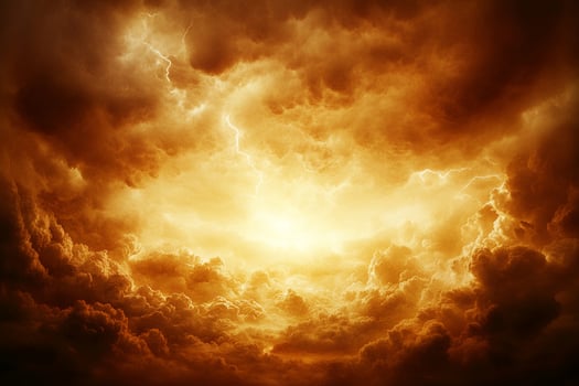 A dark and stormy sky with clouds and sun photo
