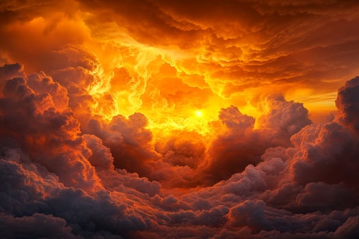 A fiery orange cloud is seen in the sky photo