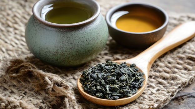Tea-infused beverage still life photo