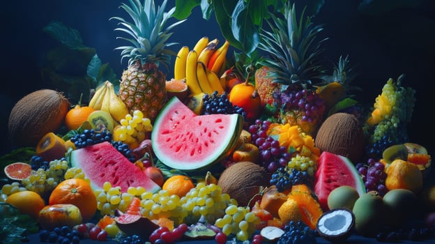 Vibrant tropical fruit arrangement photo