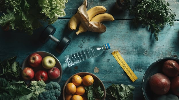Healthy lifestyle food and fitness photo
