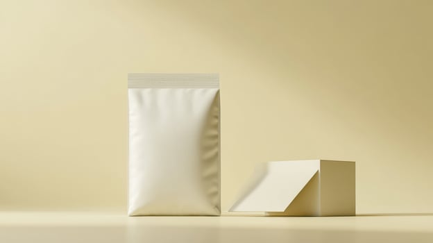 Creamy, minimalist packaging mockup photo