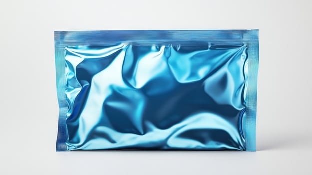 A glossy, vibrant blue pouch photo