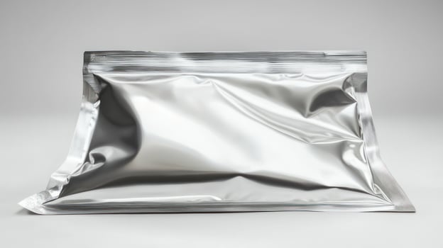 A sealed, metallic pouch photo