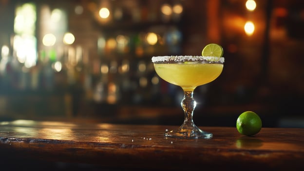 Margarita on a bar top photo