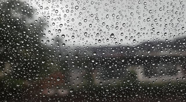 rain drops on window photo