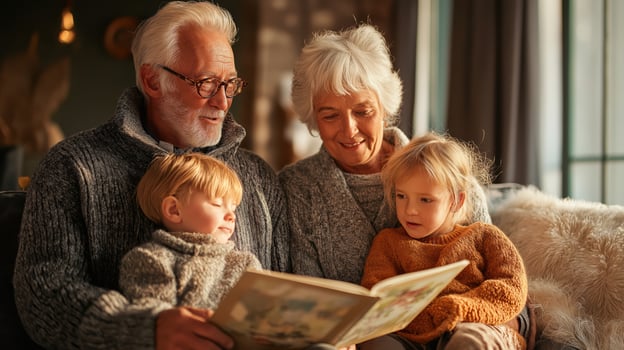 Cozy Afternoon Story Reading with Grandparents photo