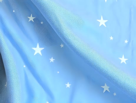 Light Blue Fabric with White Stars Textured Background photo