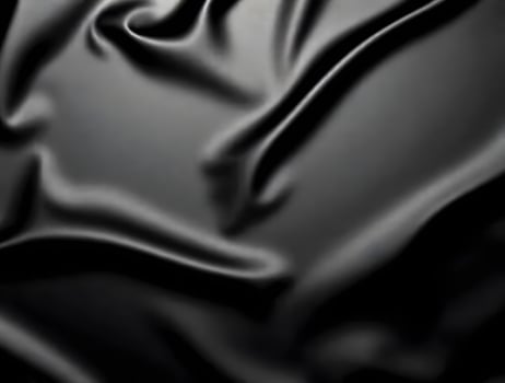 Elegant Black Silk Fabric Texture Luxurious Background for Design Projects photo