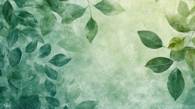 Delicate green leaves on a textured backdrop photo