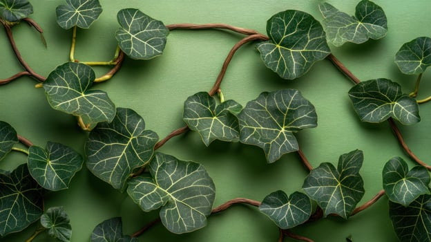 Green leaves, vines, vibrant, nature photo