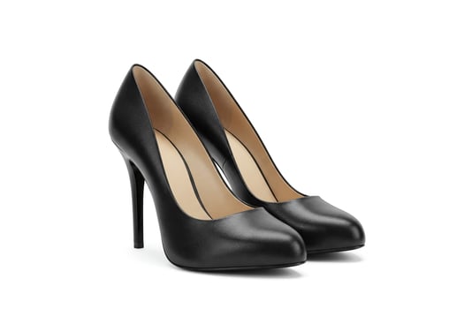 Classic black high heel shoes isolated on a white background. Fashion merchandise concept. photo
