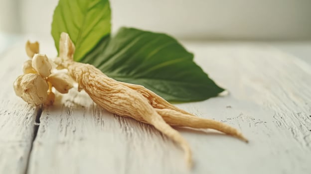 A close up of a ginseng root photo