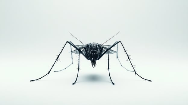 A mosquito is standing on a white background photo