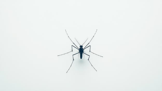 A mosquito is standing on a white surface photo