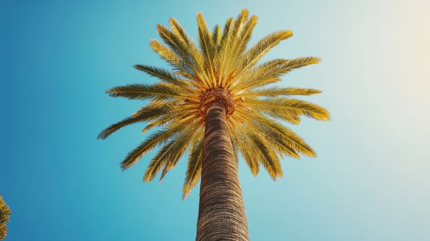 Palm tree against a vibrant sky photo
