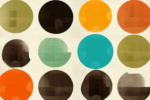 A large group of colorful circles on a white background photo
