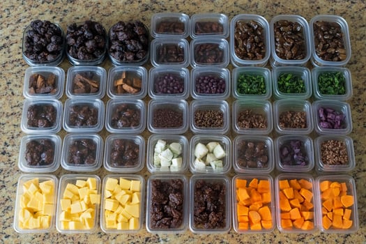 A variety of food in plastic containers photo