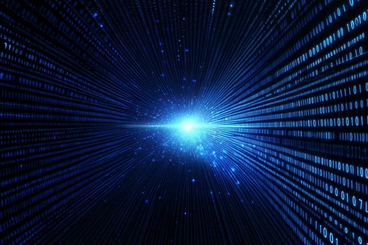 Abstract blue background with binary code photo
