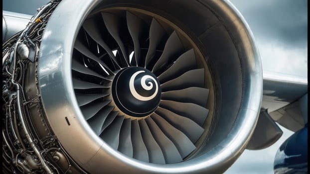 Close-up jet engine photo