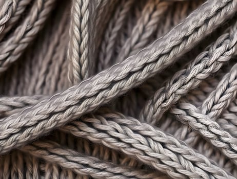 Textured Braided Cord Closeup Macro Photography of Grey Twine photo