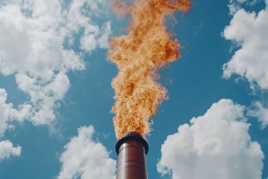 A pipe with flames coming out of it photo