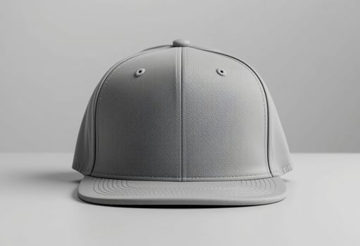 Flat Brim Baseball Cap with Textured Design on White Surface photo