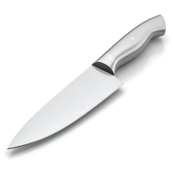 Sleek Stainless Steel Chef's Knife Isolated on White Background photo