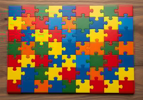 Jigsaw Puzzle Pieces Fitting Perfectly - Metaphor for Unity photo