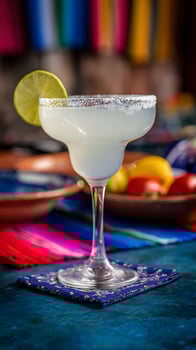 Refreshing Margarita with a Salty Rim and Lime Garnish. photo