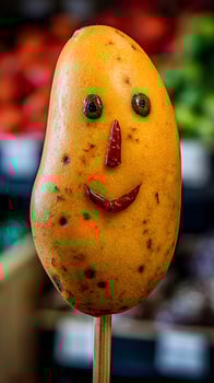 A Happy Mango Face Made With Natural Ingredients Bright and Fun photo