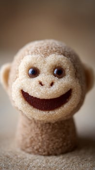 Sweet Sugar Monkey Face With A Grinning Smile. photo