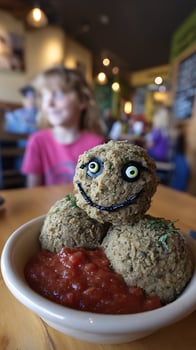 Fun Food Creation A Cheerful Dish with a Playful Personality. photo
