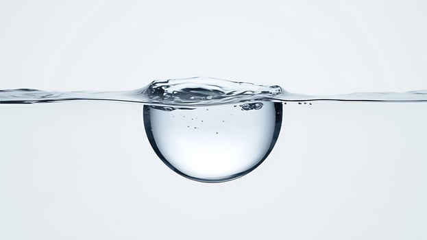 Clear Water Surface with Submerged Bubble and Ripples liquid photo