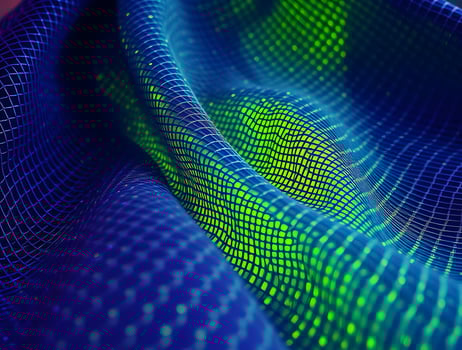 Mesmerizing Abstract Grid Vibrant Blue and Green Digital Wave Texture photo