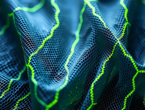 Abstract Teal and Lime Green Grid Dynamic Woven Texture for Digital Designs Backgrounds photo