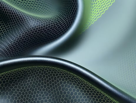 Abstract Hexagonal Mesh Dark Lime Green Geometric Patterns Seamless Texture for Design Projects photo