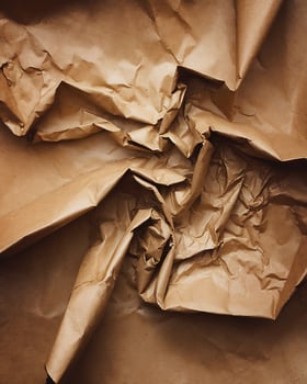 Crumpled Brown Kraft Paper Texture with Deep Shadows crumpled paper brown paper photo
