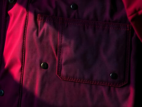 Crimson Fabric Texture CloseUp of a Shirt Pocket Detail photo
