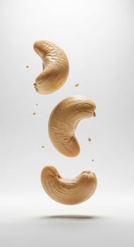 Cashew nuts falling from the sky 3d illustration photo