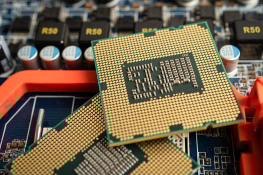 Central Processing Unit, CPU chip processor of computer mainboard, electronic photo