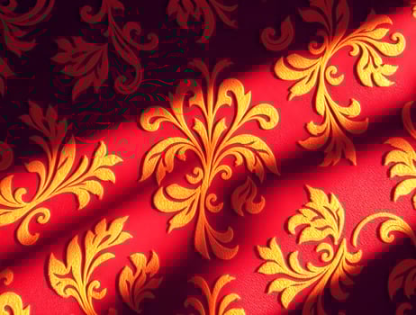 Red and Gold Damask Wallpaper Texture Elegant Background Design photo