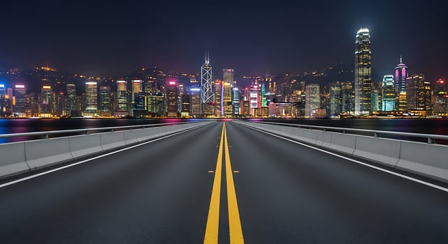 Hong Kong skyline at night photo