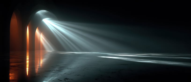 Creative light patterns in a dark space photo