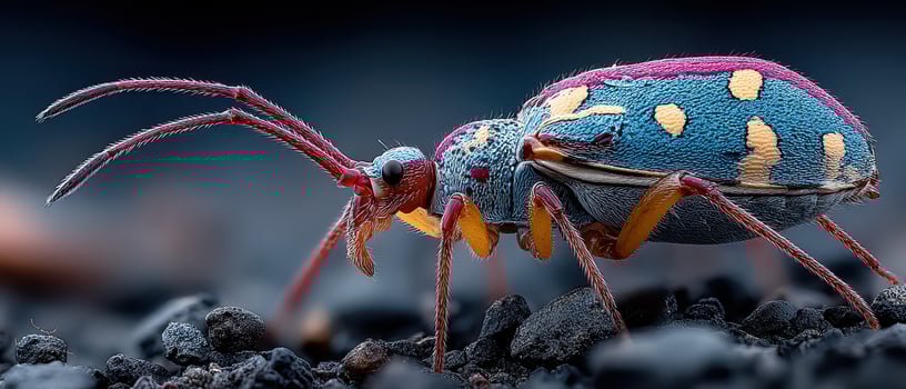 A colorful bug with a long antenna photo