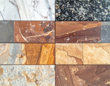 Stone Textured Background Featuring Marble Granite and Brick Tile Arrangement photo