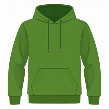 Isolated Green Hoodie with Hood Long Sleeves and Front Pocket Sportswear Apparel photo