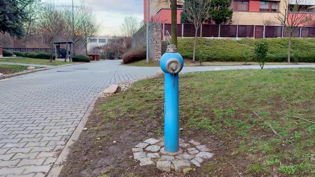 Urban Fire Hydrant A Vibrant Blue Essential for Ensuring Safety in Communities Everywhere photo