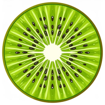 Vibrant Kiwi Fruit Slice Showing Seeds and Texture in Detailed Close Up Still Life photo